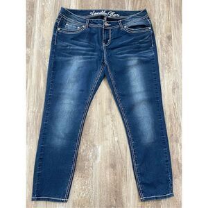 Vanilla Star Jeans Low Rise Stretchy Cropped Whiskering Women’s Juniors Sz 11